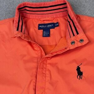 Polo‎ Golf Ralph Lauren Mens M Half Zip Pullover Windbreaker SS Orange Preppy